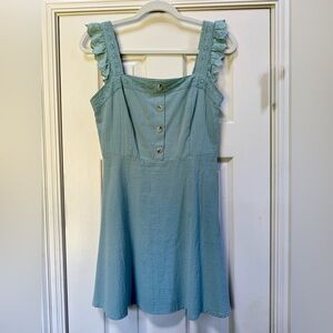 Altard State Sage Green Lace Trim Mini Dress